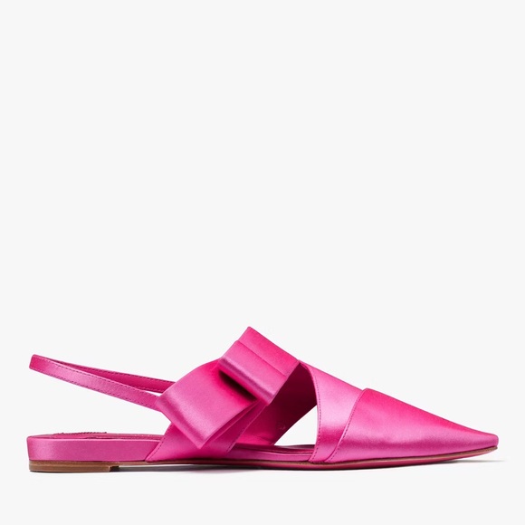 ♠️Kate Spade Bianca Satin Flats, Vivid Snapdragon Pink NIB - Picture 5 of 9